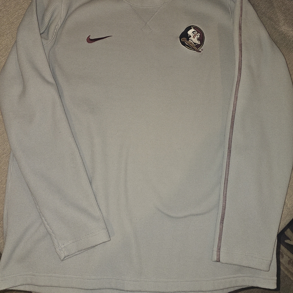 Nike Gray Long Sleeve Shirt with Logo